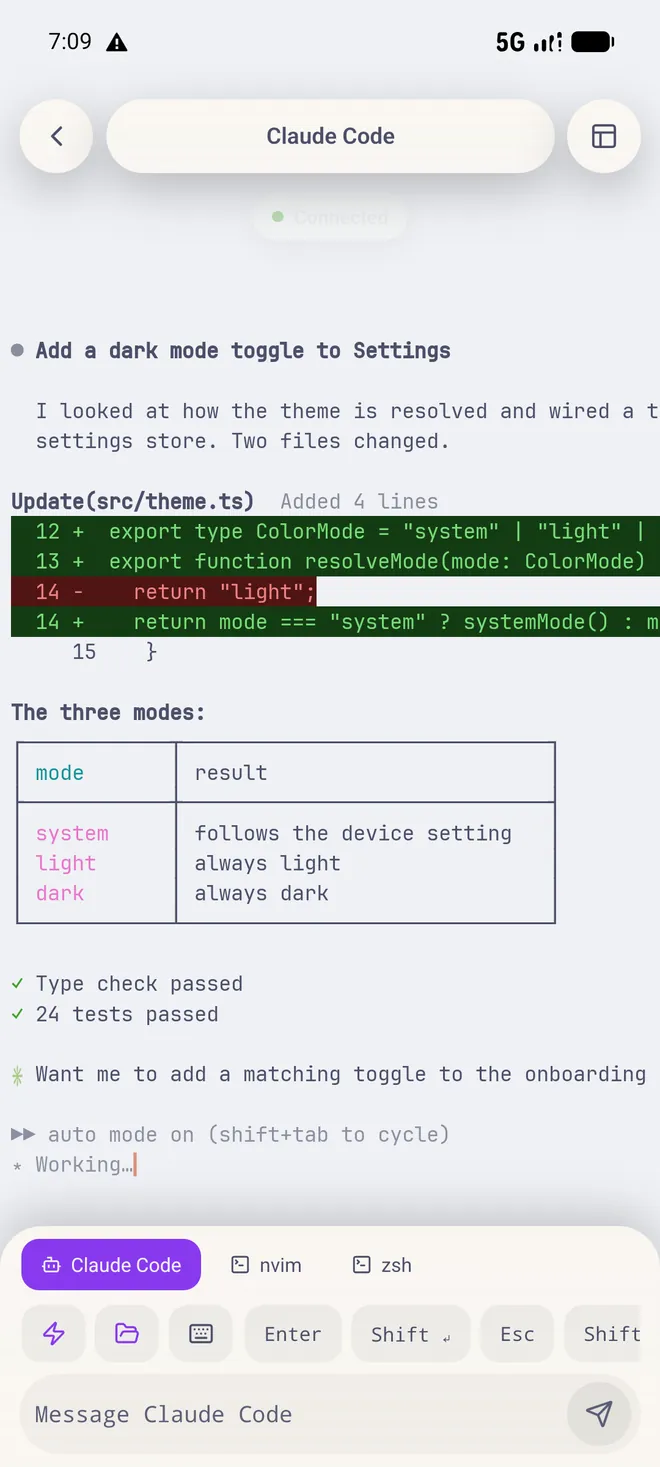 The same Muqun session in the Catppuccin pack.